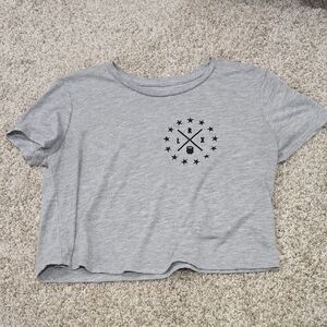 LRX Women's Gray Patriotic Crop Top